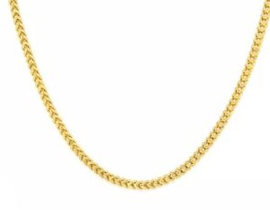 14kt yellow gold 1mm diamond cut franco chain with claw catch 20