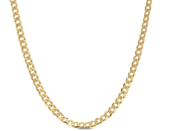 ktmmcurb .jpg 14kt yellow gold 2mm curb chain with claw catch 22"