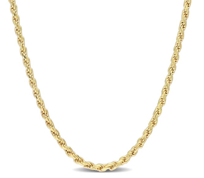 ktmmrope .jpg 14kt yellow gold solid diamond cut 2mm rope chain with claw catch 20"