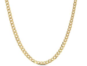 14kt yellow gold 3.5mm curb chain with claw catch 20"