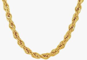 14 KT Y/G 16" SOLID ROPE CHAIN W/ BARREL CLASP
