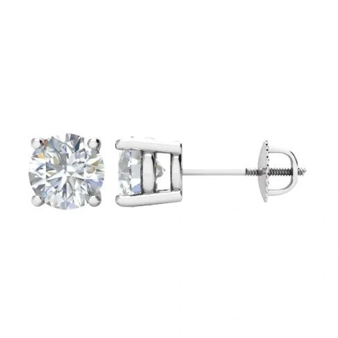 v .webp 14kt White Gold Diamond Stud Earrings - 1.00cts SI H/I