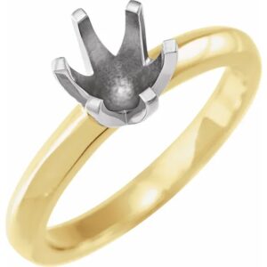 14K Yellow & White 6.5 mm Round 6-Prong Low Solstice Solitaire