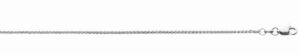 18kt White Gold 1.5mm round wheat chain with claw catch closure 18"