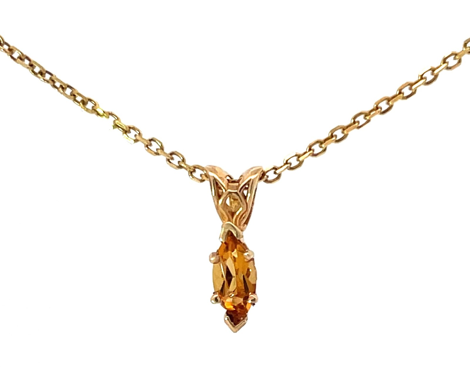 .jpeg 14KT YG CITRINE PENDANT 2- 6X3 NAVET GENUINE CITRINE 0.22PTS