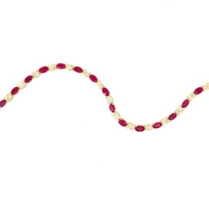 10kt yg diamond and genyine ruby bracelet w/ foldover safety D tw 1.00cts SI clarity, near colorless R tw 5.00cts