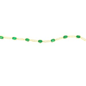 14kt yg genuine oval emerald tw 6.15cts and diamond tw 0.85cts SI1 clarity, near colorless bracelet