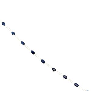 14kt white gold genuine sapphire tw 6.21 and diamond tw 0.85cts SI1 clarity, near colorless bracelet