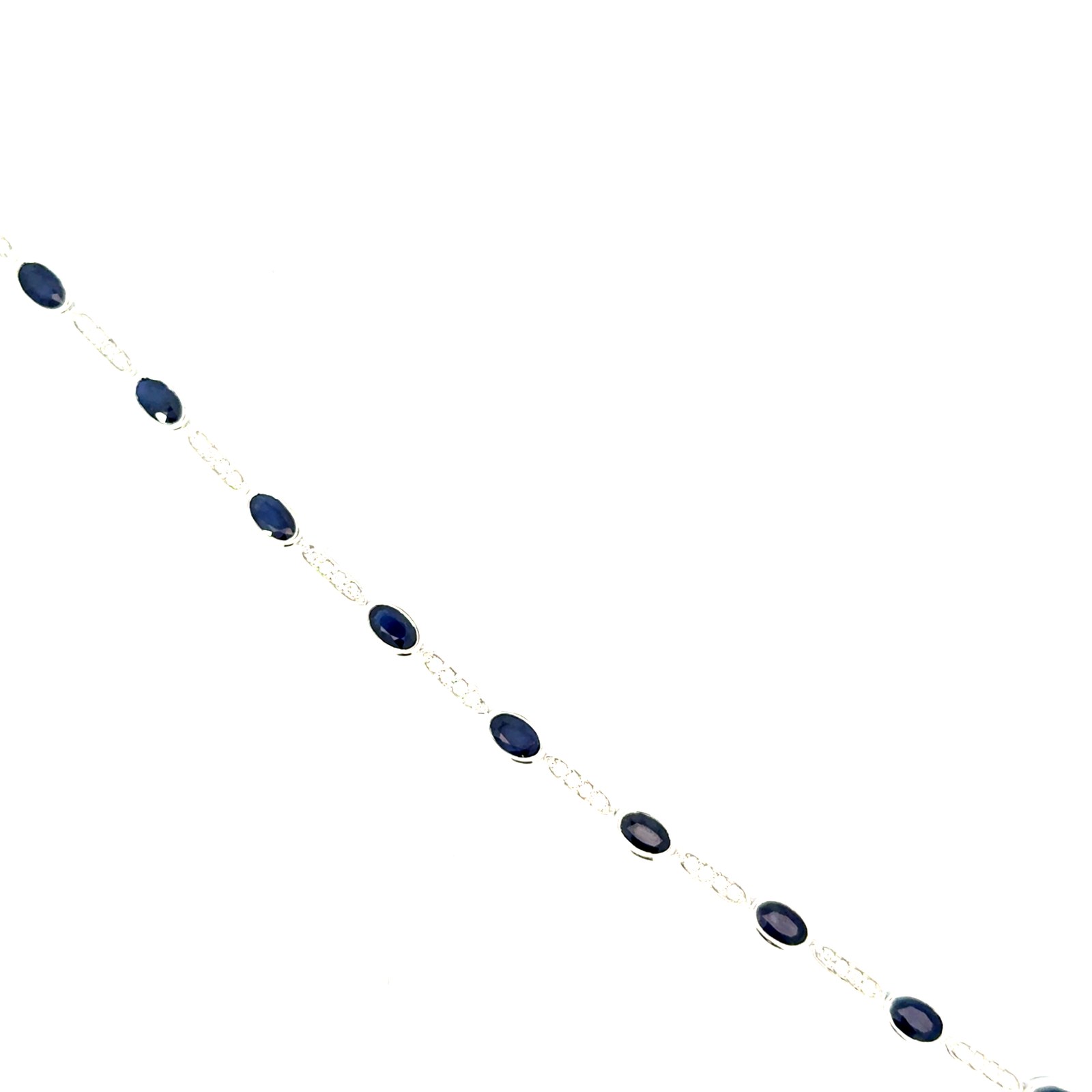 .jpg 14kt white gold genuine sapphire tw 6.21 and diamond tw 0.85cts SI1 clarity, near colorless bracelet