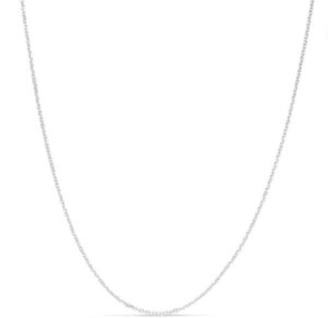 10kt white gold 0.93mm diamond cut cable chain with claw catch closure 16"