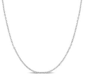 10kt white gold diamond cut 0.93mm cable chain with claw catch 20"