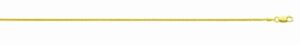 14kt yellow gold 1.2mm diamond cut round wheat chain with claw catch 18" long