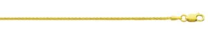 14kt white gold 1.5mm diamond cut spiga chain with claw catch 20"