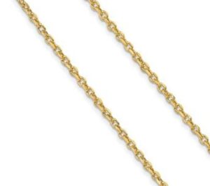 14kt yellow gold 1.48mm diamond cut cable chain with 18"