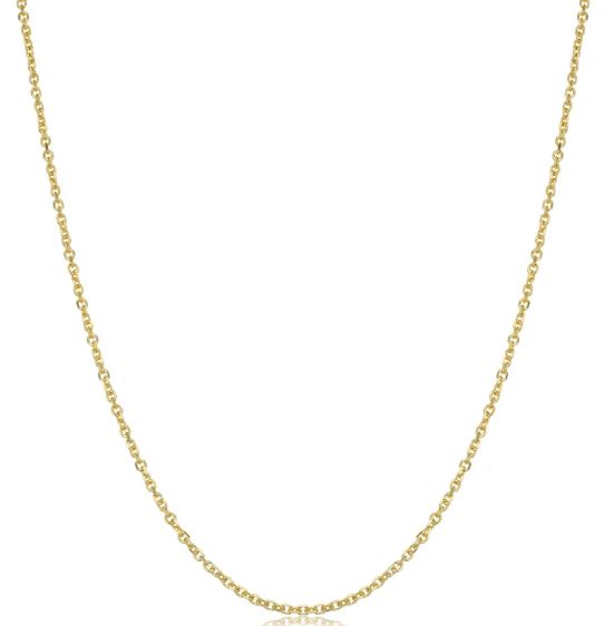 .jpg 14K Yellow Gold 1.7mm Diamond Cut Cable Chain with claw catch closure 20"