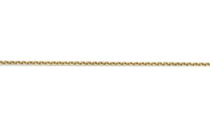 14kt yellow gold diamond cut 1.66mm cable chain with claw catch 22"