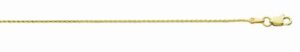 14 KT YG 1.0MM DIAMOND CUT ROUND WHEAT WITH CLAW CATCH CLOSURE 18"