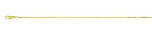 14kt yellow gold diamond cut 1.28mm cable chain with claw catch 18" long