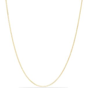 14kt yellow gold diamond cut 2.18mm cable chain with claw catch 22"