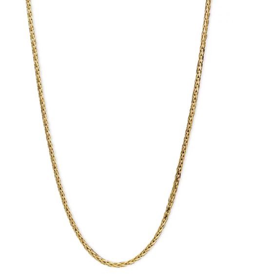 .jpg 14kt yellow gold diamond cut solid round wheat chain 1.91mm with claw catch closure 24"