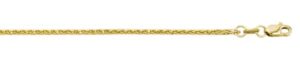 10kt yellow gold 1.2mm diamond cut round wheat chain with claw catch 18"