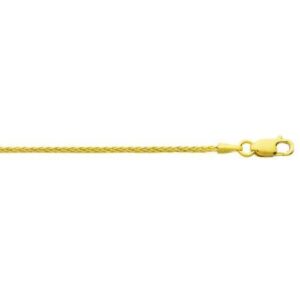 10kt yellow gold diamond cut 1.5mm round wheat chain with claw catch 18"
