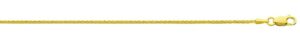 10kt yellow gold diamond cut 1.5mm round wheat chain with claw catch closure 22"