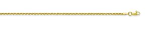10kt yellow gold 1.66mm diamond cut cable chain with claw catch closure 22"