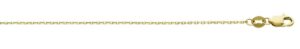 10kt yellow gold diamond cut 1.28mm cable chain with claw catch 16"
