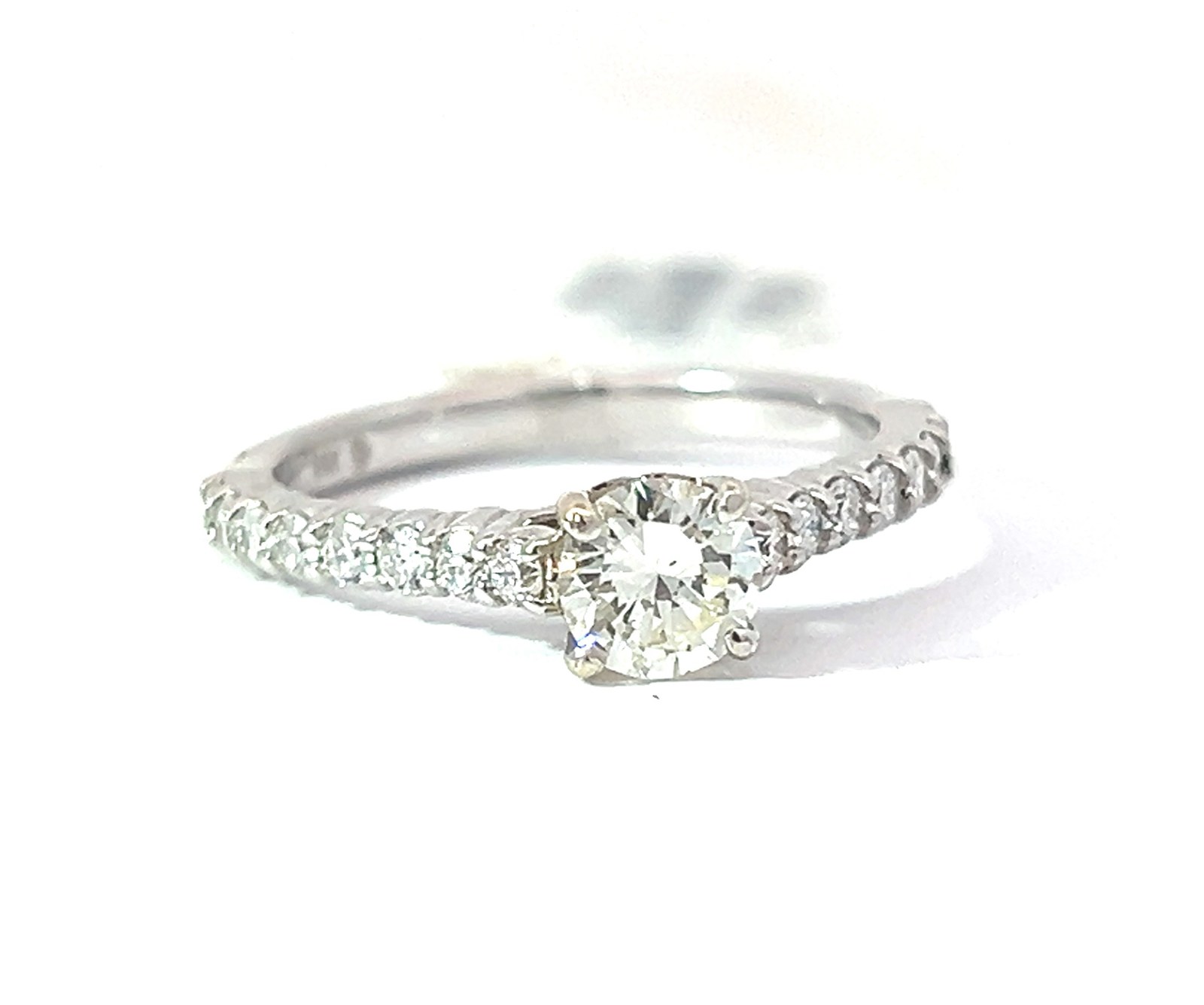 14kt white gold diamond Semi-mount C tw 0.51cts VS2, I/J tw 0.89 cts SI, G/H