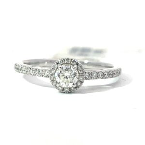 14kt white gold diamond round tw 0.22 ct si, g/h, C - tw 0.26cts SI1, G/H color tw 0.48cts