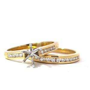 14kt yellow gold diamond bridal channel set tw 0.28cts SI, H color