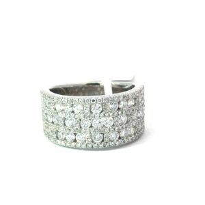 14KT WHITE GOLD DIAMOND FANCY 7 ROW BAND TW 1.71CTS VS2, G