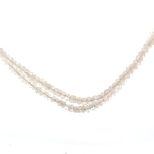 SS DOUBLE STRAND ROSE QUARTZ BEAD NECKLACE