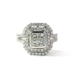 14kt white gold diamond ring tw 1.62cts VS2, G/H