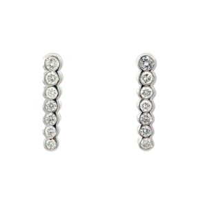14kt white gold diamond circle drop earring tw 3/4ct SI1, G/H