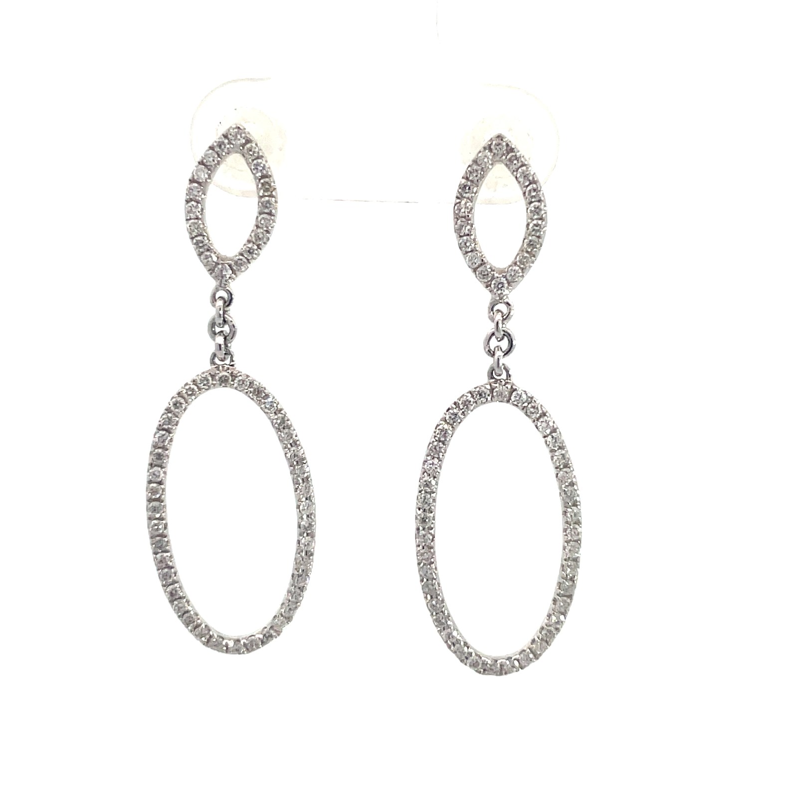 14kt white gold diamond fashion dangle earring tw 5/8cts SI, near colorless H