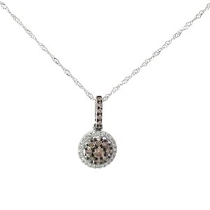 14kt white gold diamond and chocolate diamond pendant D tw 1/3ct