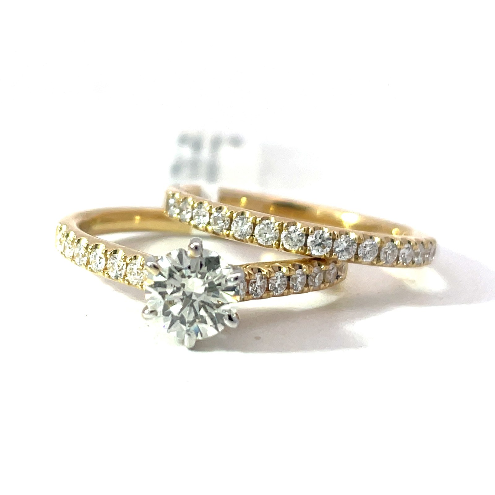 .jpg 14kt yellow gold diamond bridal set C tw 0.71cts VS2, J tw 1.19cts VS2, H