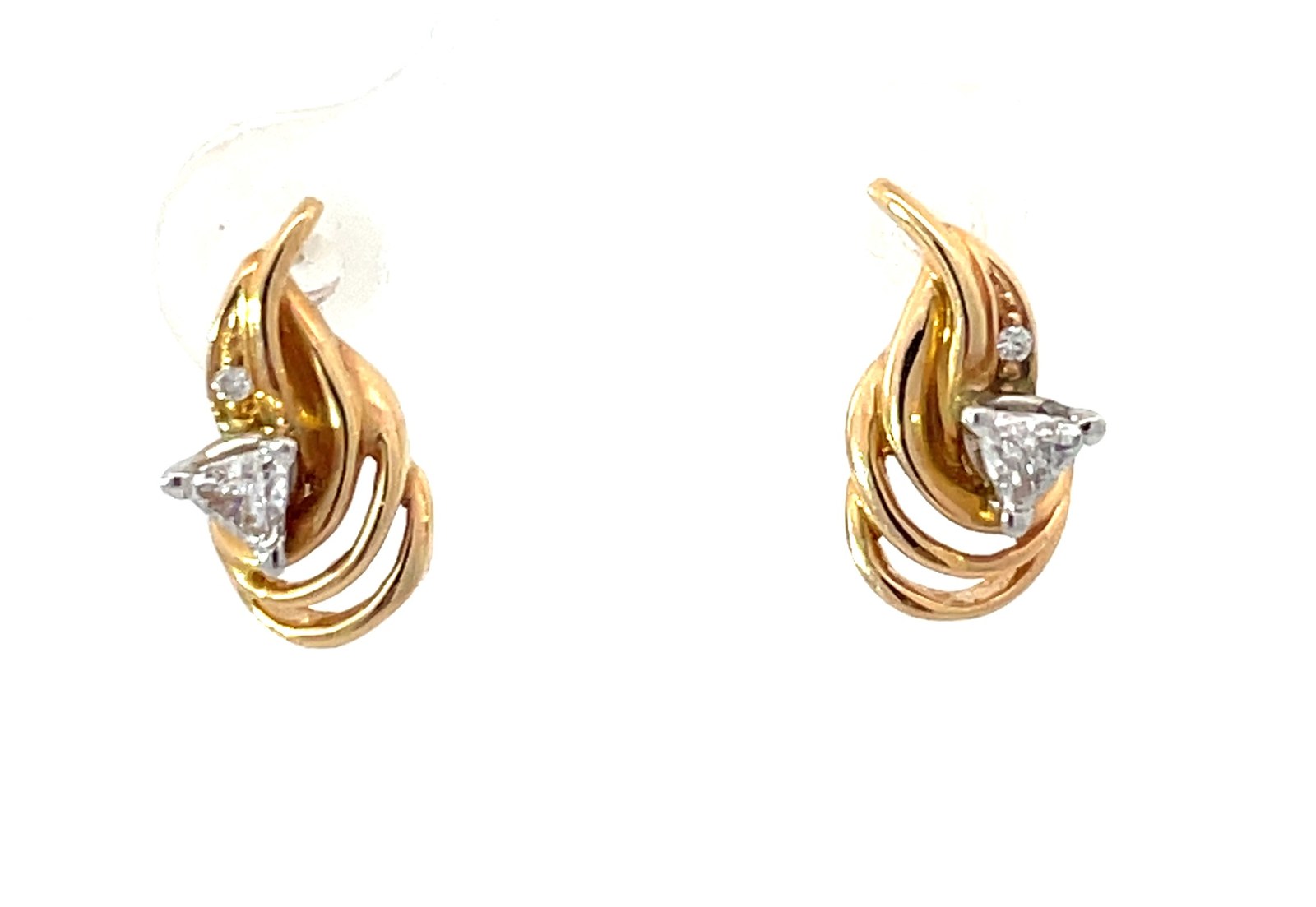 .jpg 14kt yellow gold dimaond fashion stud earring D tw 1/6cts SI, H/I