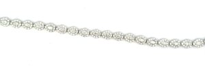 18kt white gold diamond pear shape halo tennis bracelet D tw 4.00cts VS2 clarity, colorless F color with hidden catch and two foldover safty