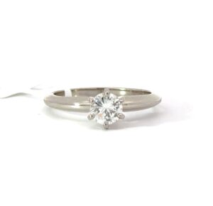 14kt white gold diamond solitaire engagement ring D tw 1/2cts VS2 clarity, near colorless I color