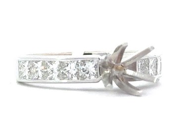 .jpg 18kt white gold princess cut diamond channel set semi mount D tw 1.14cts VS2 clarity, near colorless G/H