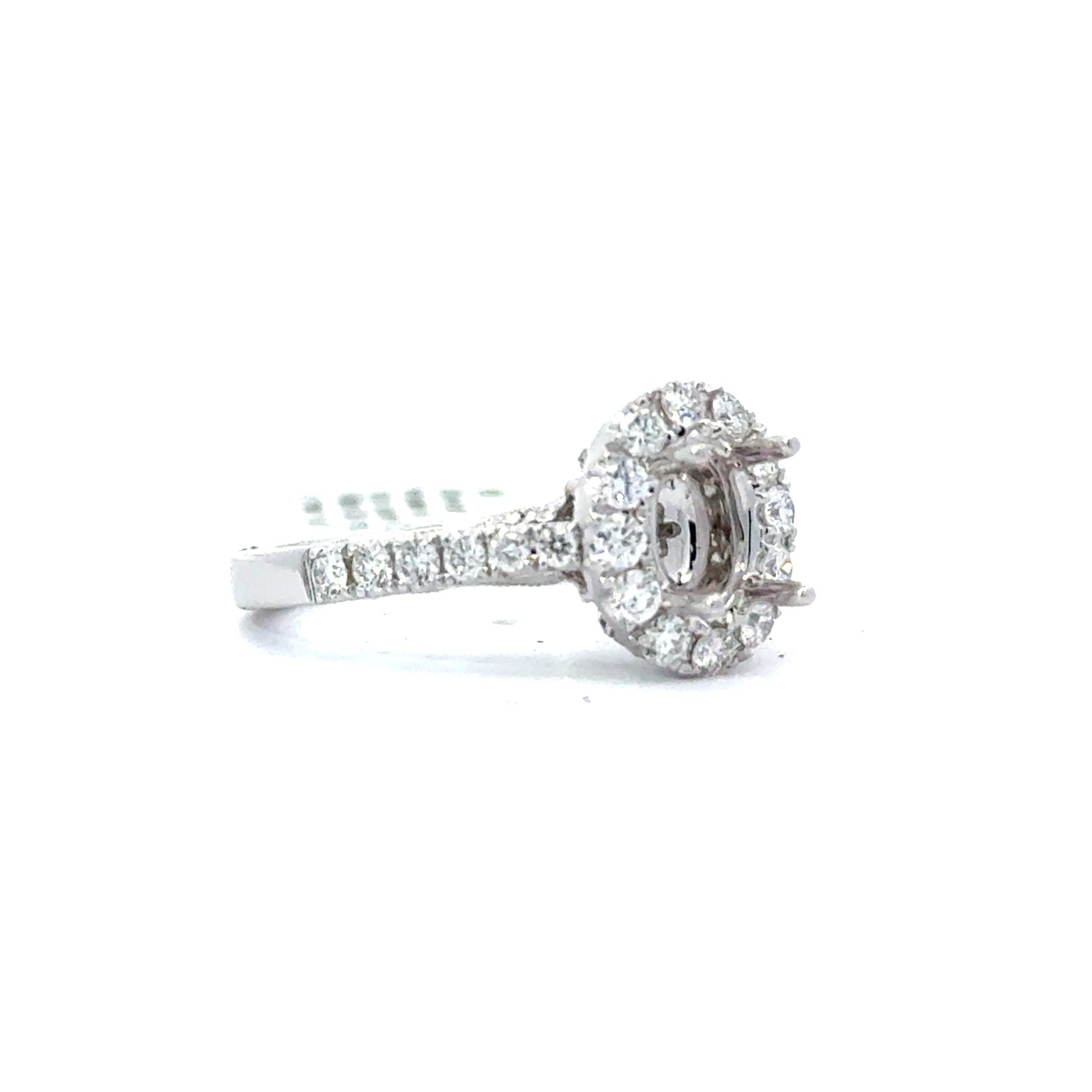 .jpg 18kt white gold oval halo semi mount fancy underbezel D tw 0.66cts VS2 clarity, colorless F color