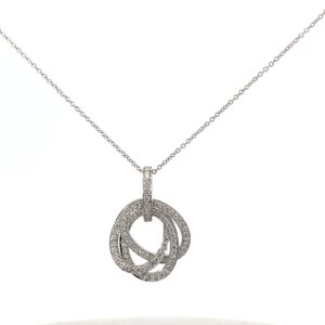 14kt white gold diamond 3 moveable diamond necklace D tw 5/8cts VS clarity, near colorless G color on 18"