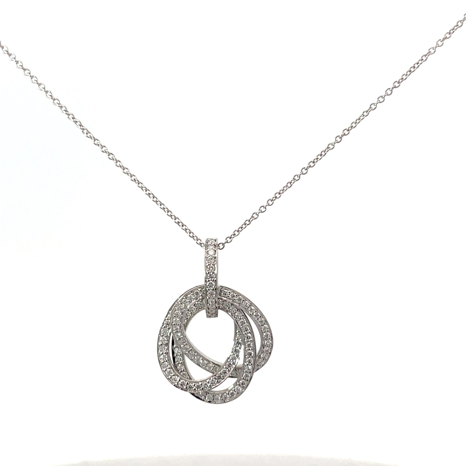 .jpg 14kt white gold diamond 3 moveable diamond necklace D tw 5/8cts VS clarity, near colorless G color on 18"