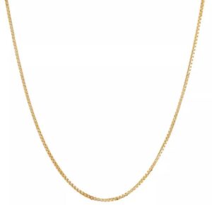 14kt yellow gold 0.86mm box chain with claw catch 18"
