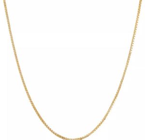 14kt yellow gold 1.0mm box chain with claw catch 20"