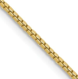 10kt yellow gold 1.00mm box chain with claw catch 24"