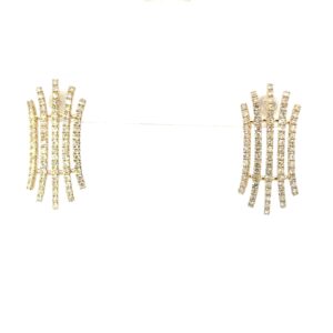 10kt yellow gold diamond fashion earring D tw 1.00cts SI clarity, near colorless H/I color with screw back closures
